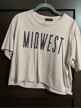 Zutter Women's Pink 'Midwest' Cropped Tee